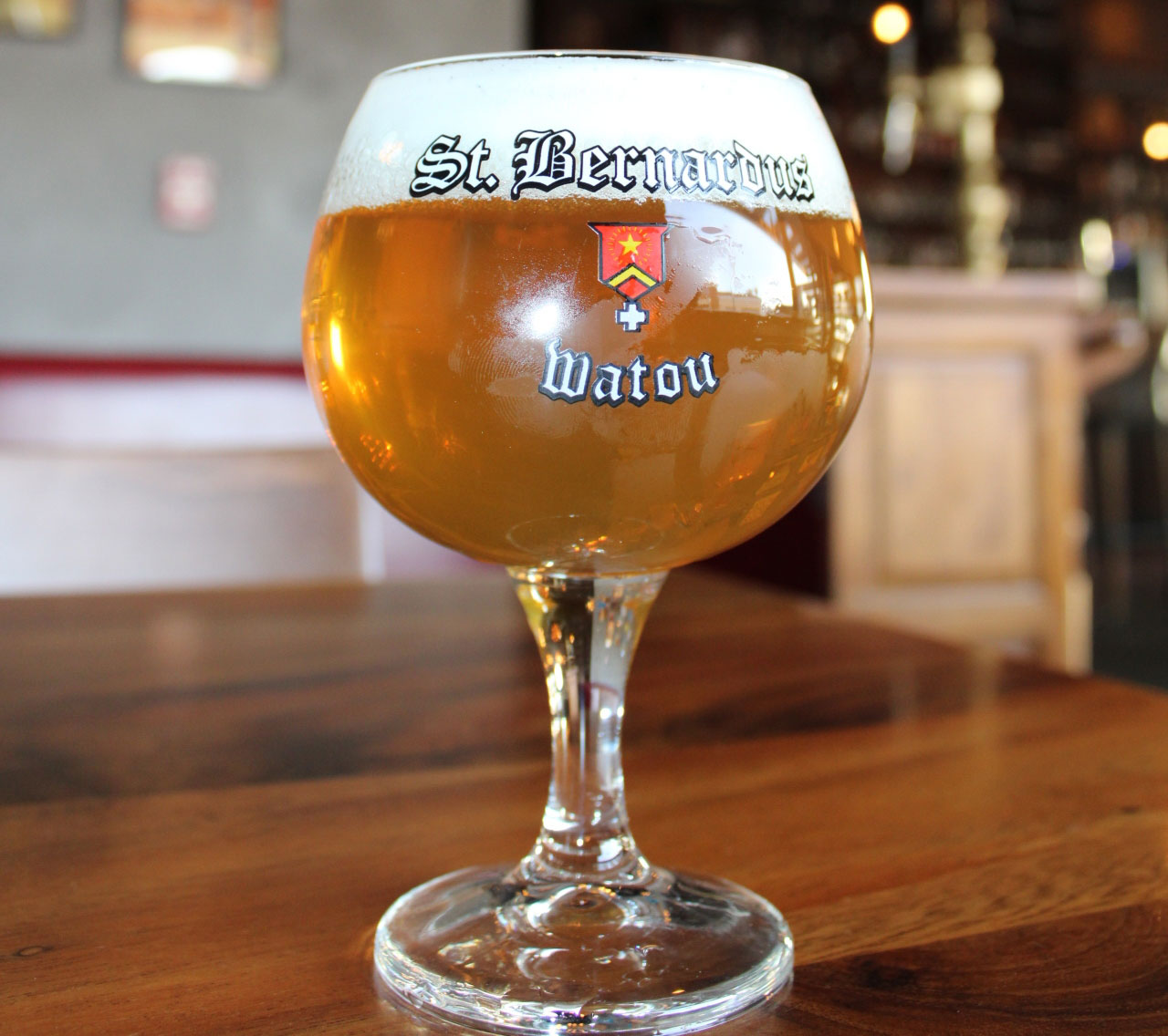 St Bernardous Drink on counter